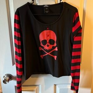 Ladies Long Sleeve Crop Top.